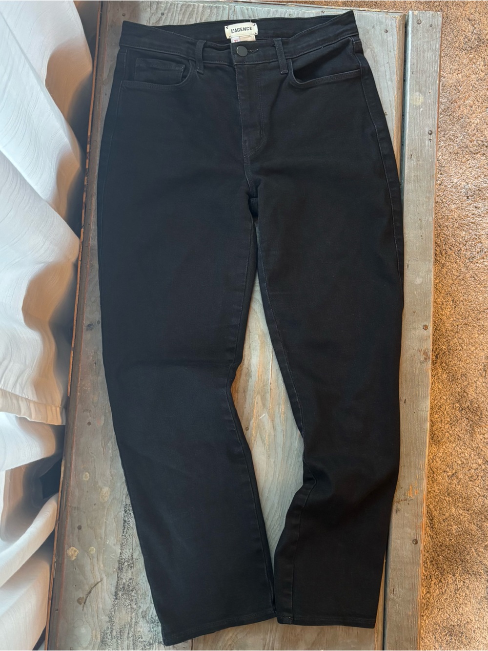L'AGENCE Alexia high rise crop cigarette jeans - black | size 27